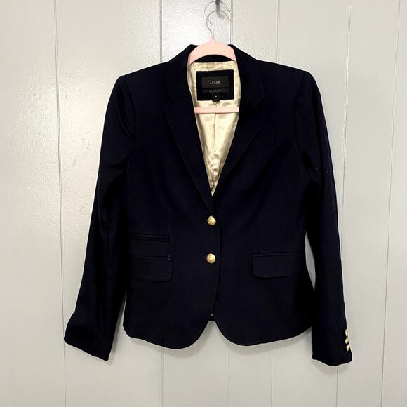 J. Crew Navy Original Schoolboy Wool Blend Preppy Classic Office Blazer 4 - Picture 2 of 9